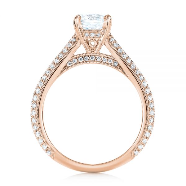 14k Rose Gold 14k Rose Gold Pave Diamond Engagement Ring - Front View -  103829