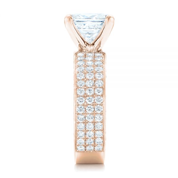 14k Rose Gold 14k Rose Gold Pave Diamond Engagement Ring - Side View - 102017