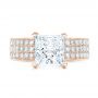 14k Rose Gold 14k Rose Gold Pave Diamond Engagement Ring - Top View -  102017 - Thumbnail