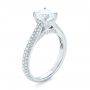 18k White Gold Pave Diamond Engagement Ring - Three-Quarter View -  103829 - Thumbnail