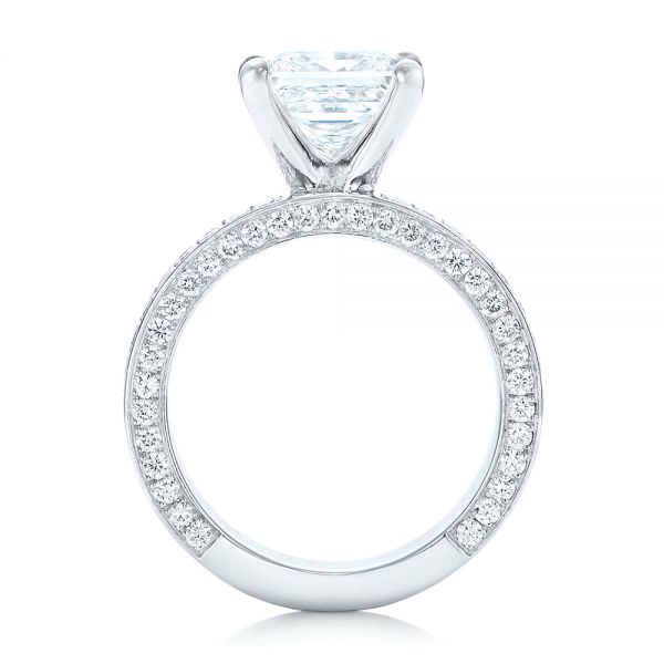  Platinum Pave Diamond Engagement Ring - Front View -  102017