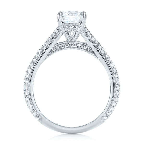 14k White Gold 14k White Gold Pave Diamond Engagement Ring - Front View -  103829