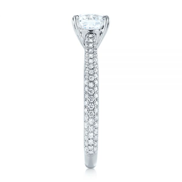  Platinum Platinum Pave Diamond Engagement Ring - Side View -  103829