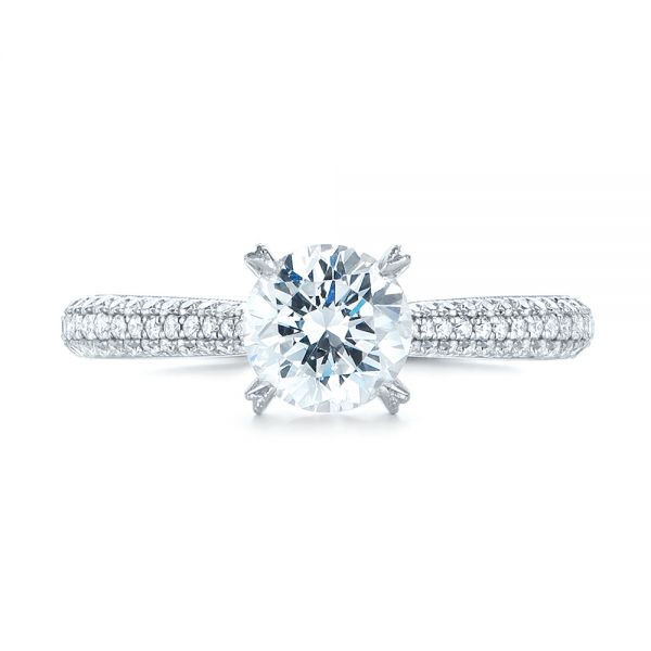  Platinum Platinum Pave Diamond Engagement Ring - Top View -  103829