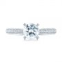 18k White Gold Pave Diamond Engagement Ring - Top View -  103829 - Thumbnail