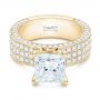 14k Yellow Gold 14k Yellow Gold Pave Diamond Engagement Ring - Flat View -  102017 - Thumbnail