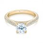 18k Yellow Gold 18k Yellow Gold Pave Diamond Engagement Ring - Flat View -  103829 - Thumbnail