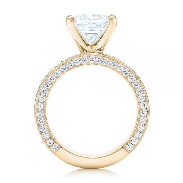 18k Yellow Gold 18k Yellow Gold Pave Diamond Engagement Ring - Front View - 102017