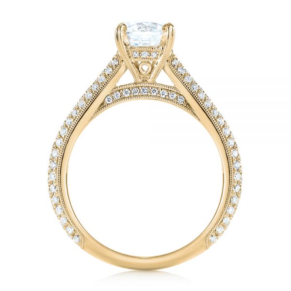 18k Yellow Gold 18k Yellow Gold Pave Diamond Engagement Ring - Front View -  103829