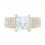 18k Yellow Gold 18k Yellow Gold Pave Diamond Engagement Ring - Top View -  102017 - Thumbnail