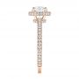 18k Rose Gold 18k Rose Gold Pave Diamond Halo Engagement Ring - Side View -  106661 - Thumbnail