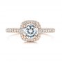 14k Rose Gold 14k Rose Gold Pave Diamond Halo Engagement Ring - Top View -  106661 - Thumbnail