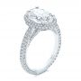  Platinum Pave Diamond Halo Engagement Ring - Three-Quarter View -  105230 - Thumbnail