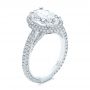  18K Gold 18K Gold Pave Diamond Halo Engagement Ring - Three-Quarter View -  105230 - Thumbnail