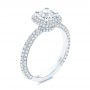 14k White Gold 14k White Gold Pave Diamond Halo Engagement Ring - Three-Quarter View -  106661 - Thumbnail