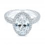  Platinum Pave Diamond Halo Engagement Ring - Flat View -  105230 - Thumbnail