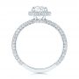 18k White Gold 18k White Gold Pave Diamond Halo Engagement Ring - Front View -  106661 - Thumbnail