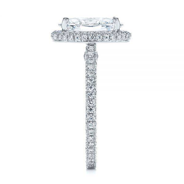  Platinum Pave Diamond Halo Engagement Ring - Side View -  105230