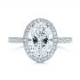  Platinum Pave Diamond Halo Engagement Ring - Top View -  105230 - Thumbnail