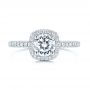 18k White Gold 18k White Gold Pave Diamond Halo Engagement Ring - Top View -  106661 - Thumbnail