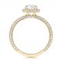 18k Yellow Gold 18k Yellow Gold Pave Diamond Halo Engagement Ring - Front View -  106661 - Thumbnail