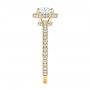 14k Yellow Gold 14k Yellow Gold Pave Diamond Halo Engagement Ring - Side View -  106661 - Thumbnail