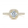 14k Yellow Gold 14k Yellow Gold Pave Diamond Halo Engagement Ring - Top View -  106661 - Thumbnail