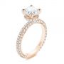 18k Rose Gold 18k Rose Gold Pave Diamond Hidden Halo Engagement Ring - Three-Quarter View -  105116 - Thumbnail