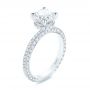 18k White Gold 18k White Gold Pave Diamond Hidden Halo Engagement Ring - Three-Quarter View -  105116 - Thumbnail
