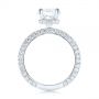 14k White Gold Pave Diamond Hidden Halo Engagement Ring - Front View -  105116 - Thumbnail