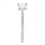 14k White Gold Pave Diamond Hidden Halo Engagement Ring - Side View -  105116 - Thumbnail