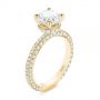 18k Yellow Gold 18k Yellow Gold Pave Diamond Hidden Halo Engagement Ring - Three-Quarter View -  105116 - Thumbnail