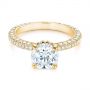 14k Yellow Gold 14k Yellow Gold Pave Diamond Hidden Halo Engagement Ring - Flat View -  105116 - Thumbnail