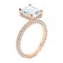 18k Rose Gold 18k Rose Gold Pave Diamond And Hidden Halo Engagement Ring - Three-Quarter View -  105789 - Thumbnail