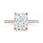 14k Rose Gold 14k Rose Gold Pave Diamond And Hidden Halo Engagement Ring - Top View -  105789 - Thumbnail