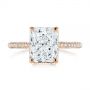 14k Rose Gold 14k Rose Gold Pave Diamond And Hidden Halo Engagement Ring - Top View -  105789 - Thumbnail