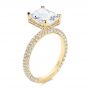 14k Yellow Gold Pave Diamond And Hidden Halo Engagement Ring - Three-Quarter View -  105789 - Thumbnail