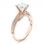 14k Rose Gold 14k Rose Gold Pave Engagement Ring - Vanna K - Three-Quarter View -  100080 - Thumbnail