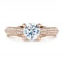 14k Rose Gold 14k Rose Gold Pave Engagement Ring - Vanna K - Top View -  100080 - Thumbnail