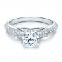 14k White Gold 14k White Gold Pave Engagement Ring - Vanna K - Flat View -  100080 - Thumbnail