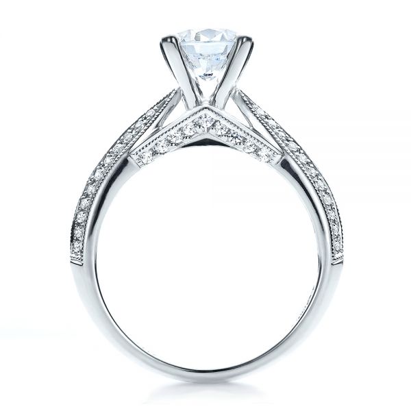  Platinum Platinum Pave Engagement Ring - Vanna K - Front View -  100080