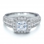  18K Gold Pave Engagement Ring - Vanna K - Flat View -  100061 - Thumbnail