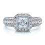  18K Gold Pave Engagement Ring - Vanna K - Top View -  100061 - Thumbnail