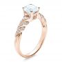 14k Rose Gold 14k Rose Gold Pave Filigree Engagement Ring - Vanna K - Three-Quarter View -  100073 - Thumbnail