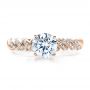 18k Rose Gold 18k Rose Gold Pave Filigree Engagement Ring - Vanna K - Top View -  100073 - Thumbnail