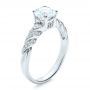 18k White Gold Pave Filigree Engagement Ring - Vanna K - Three-Quarter View -  100073 - Thumbnail