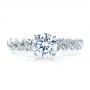 14k White Gold 14k White Gold Pave Filigree Engagement Ring - Vanna K - Top View -  100073 - Thumbnail