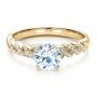 18k Yellow Gold 18k Yellow Gold Pave Filigree Engagement Ring - Vanna K - Flat View -  100073 - Thumbnail