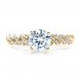 18k Yellow Gold 18k Yellow Gold Pave Filigree Engagement Ring - Vanna K - Top View -  100073 - Thumbnail