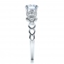  18K Gold Pave Side Stones Milgrain Engagement Ring - Vanna K - Side View -  100058 - Thumbnail